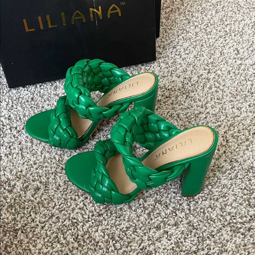 Liliana Green 6.5 Open Toe Mule